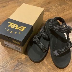 Gray and Black Teva Sandals